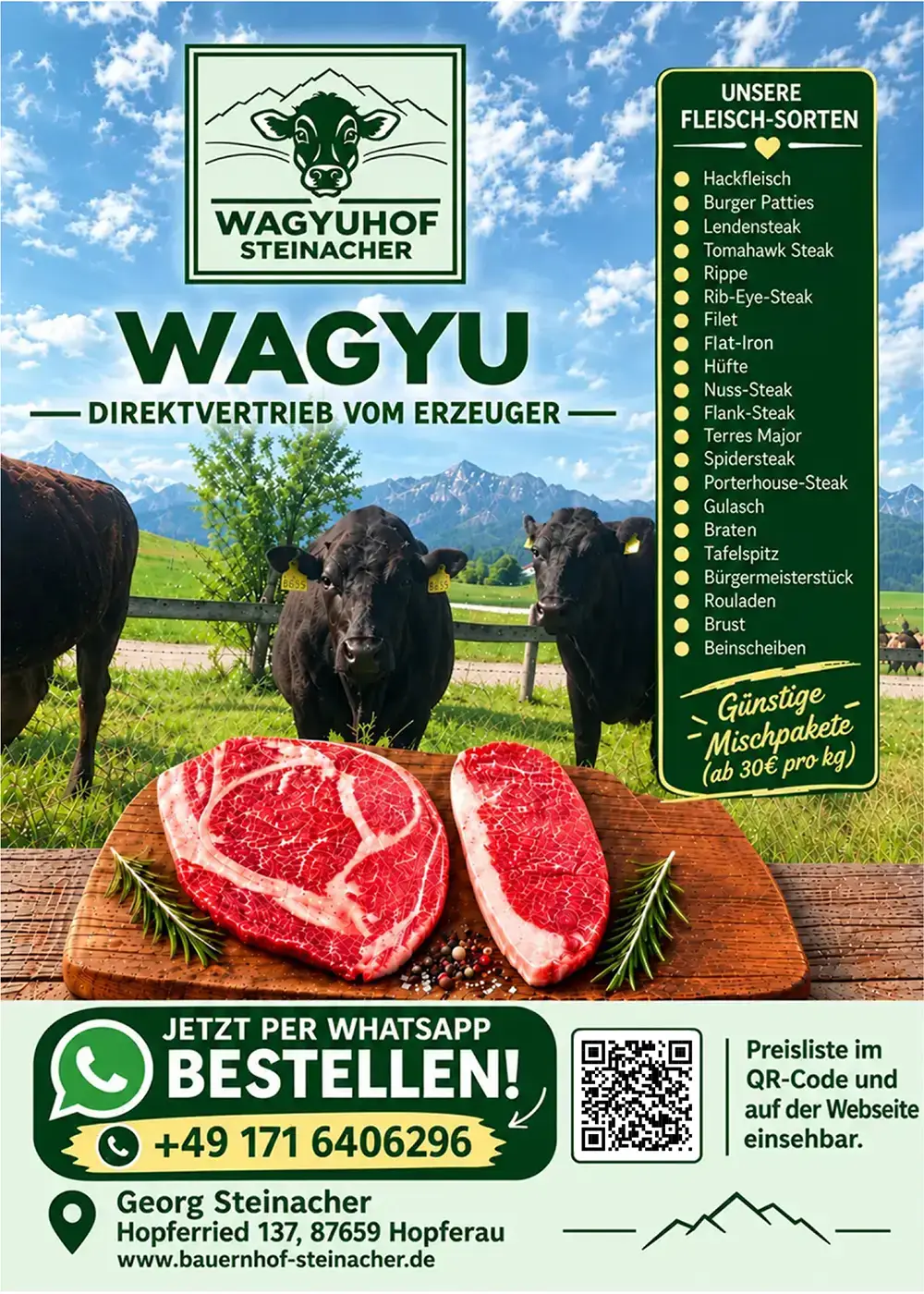 flyer Wagyu Rinder